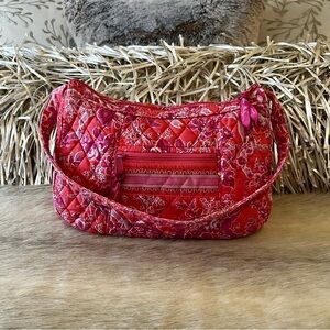 Vintage VERA BRADLEY Hope Toile 2006 Hobo Bag 1 Handle Zip Top Shoulder Pink Y2K